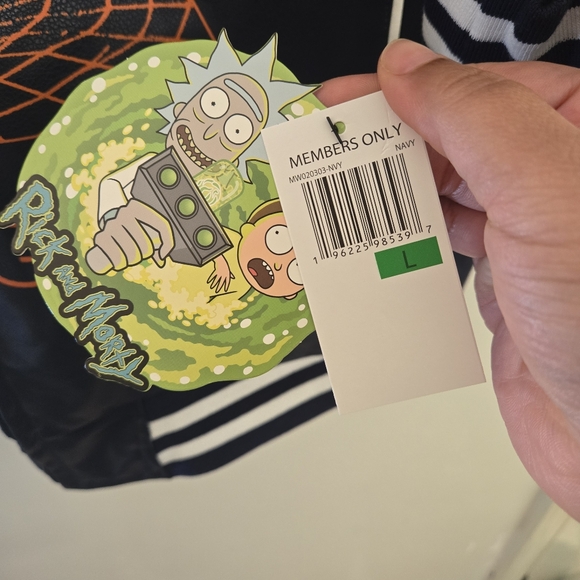 Rick & Morty Members Only Navy Blue Varsity Jacket - Picture 10 of 10
